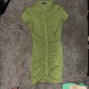 Green ruched dress